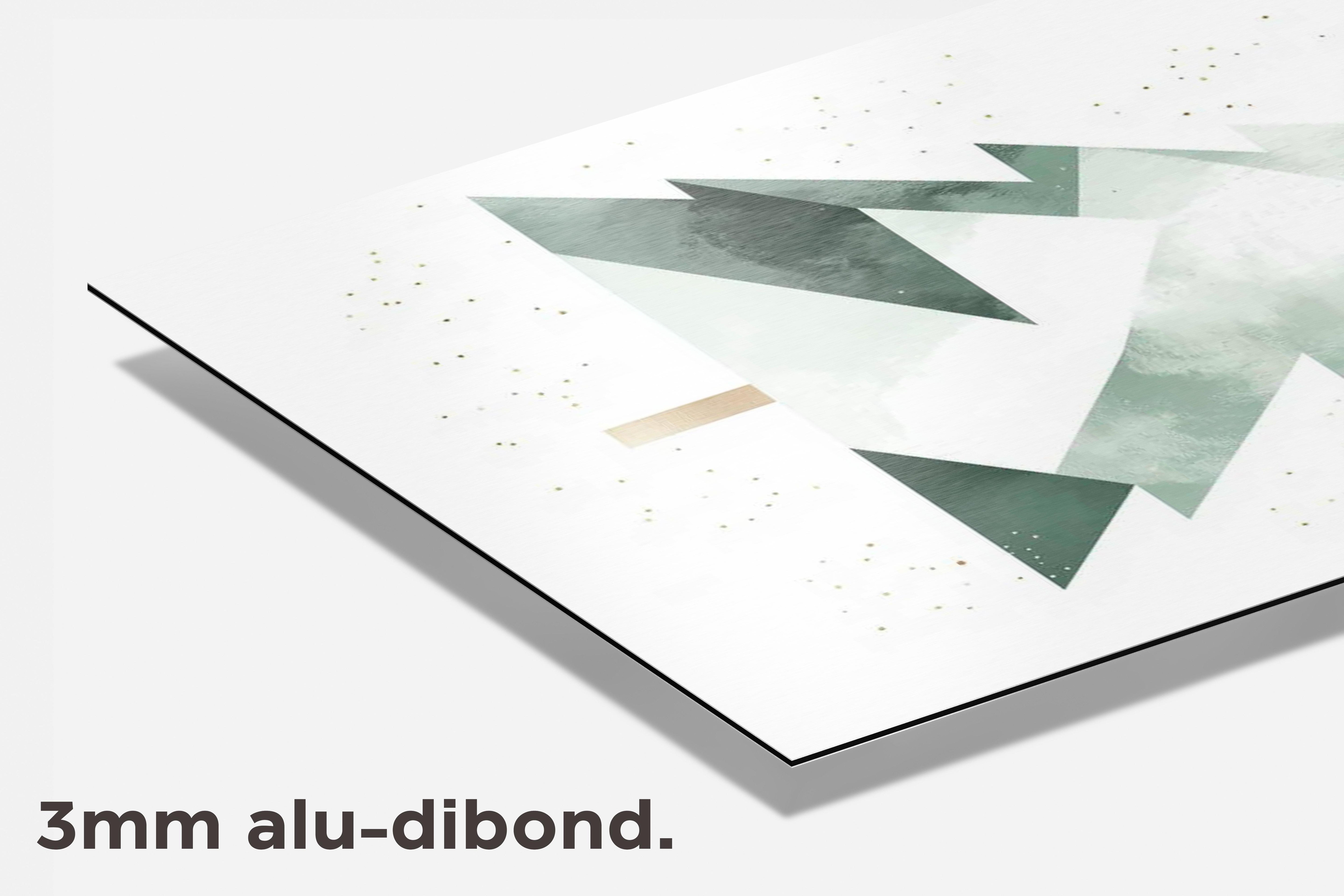 Minimalistische Kerstboom dibond detail