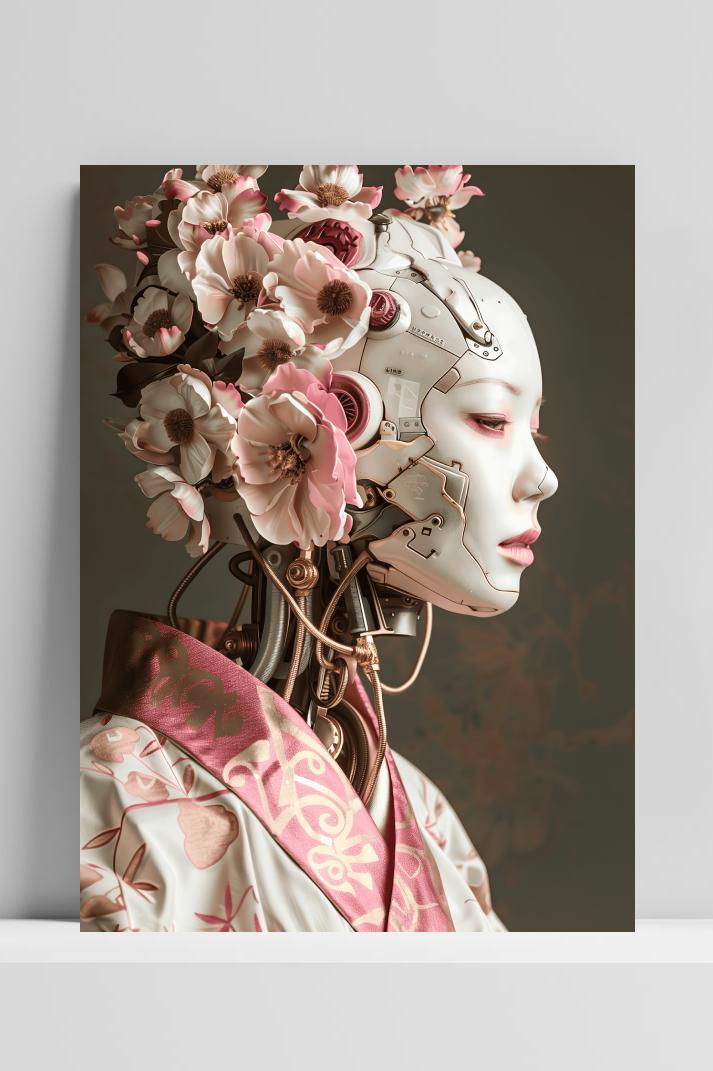Cybergeisha op 3mm aluminium dibond