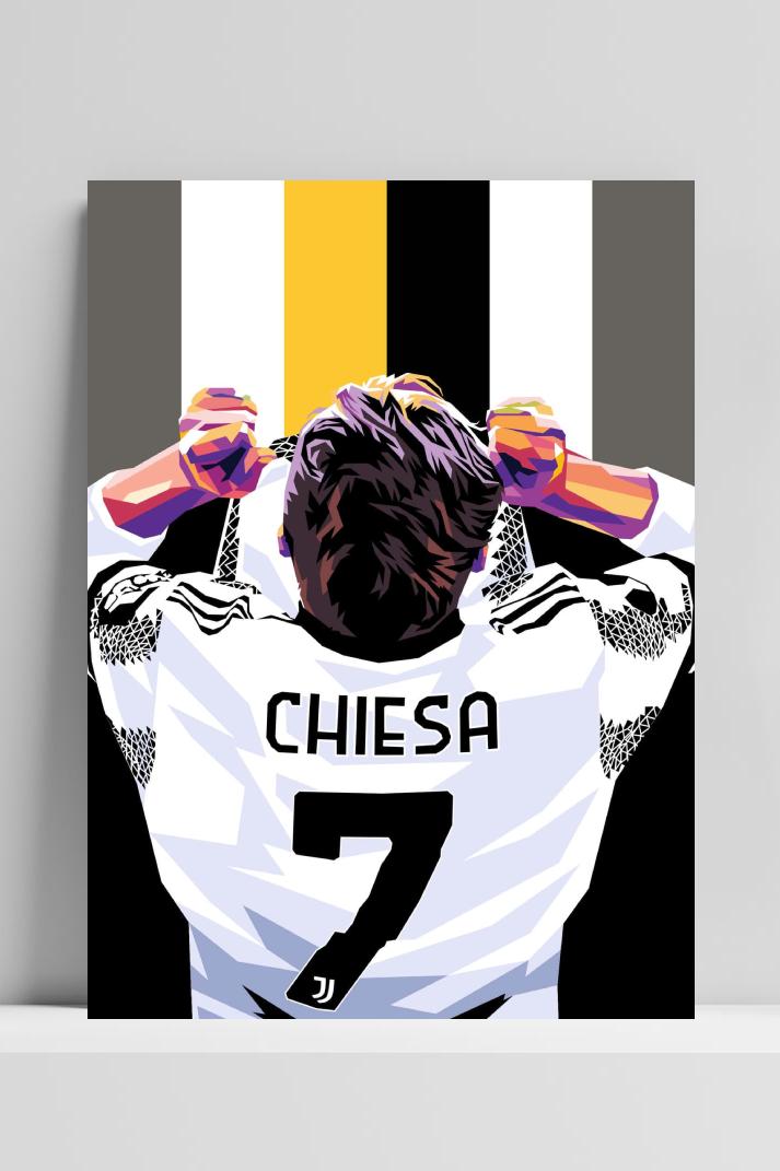Federico Chiesa op 3mm aluminium dibond