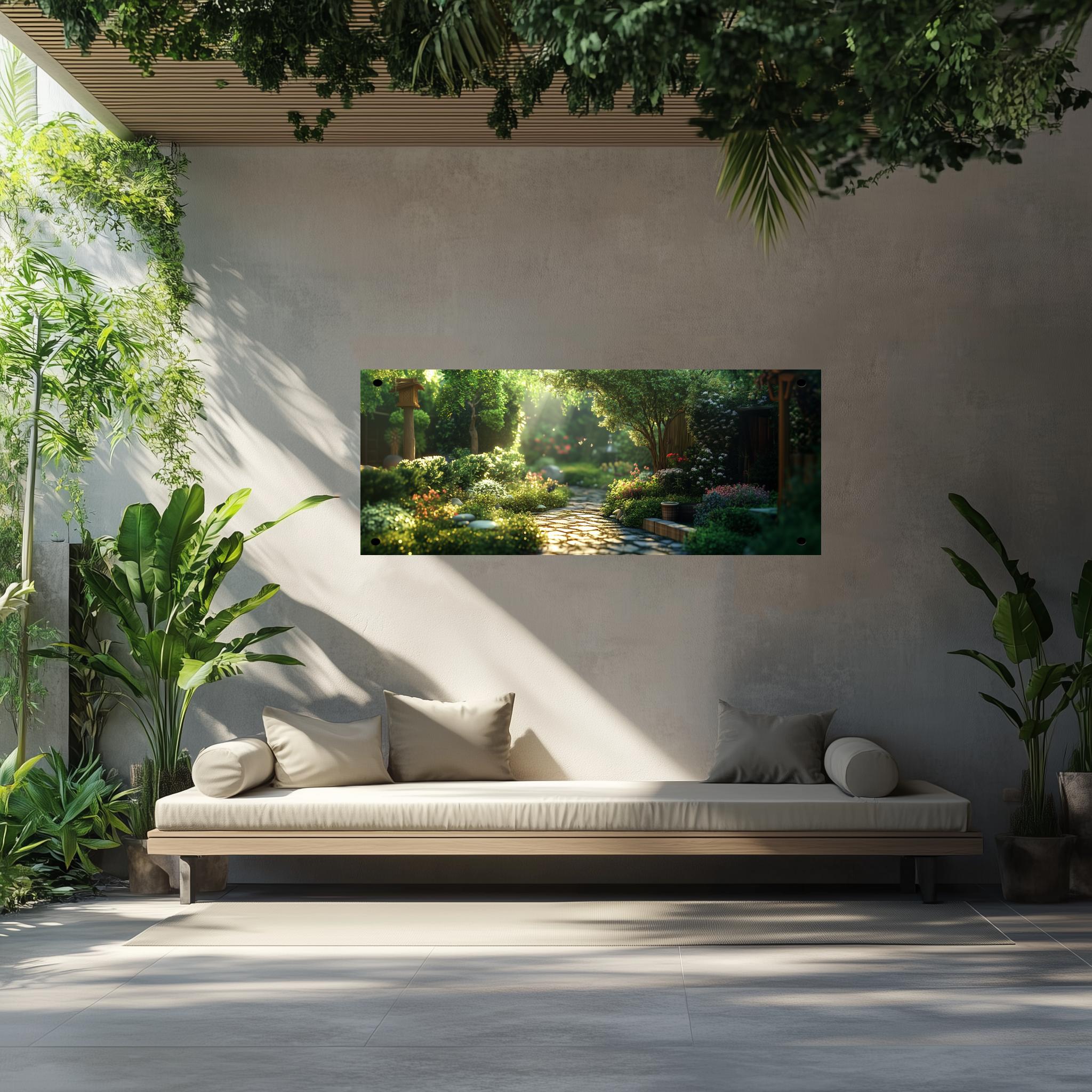 Tuinposter Zonovergoten Tuin sfeerbeeld 2