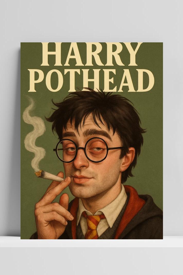Harry Pothead op 3mm aluminium dibond
