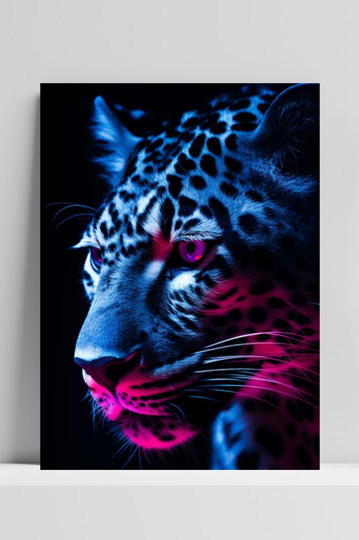 Neon Jaguar op 3mm aluminium dibond
