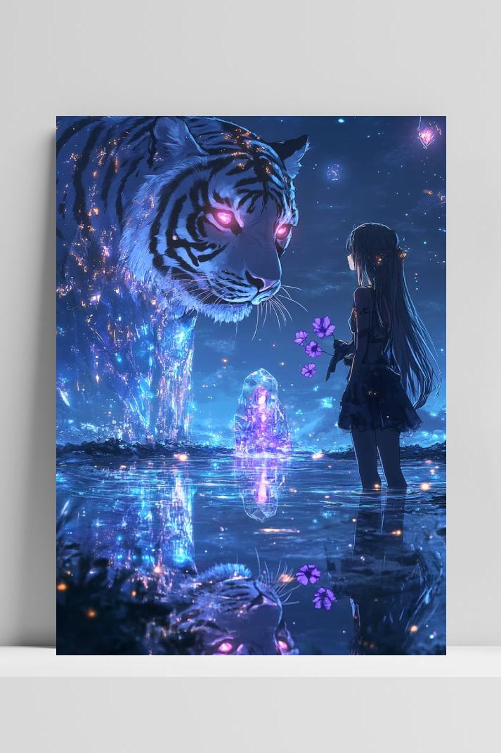 Tijger Meisje op 3mm aluminium dibond