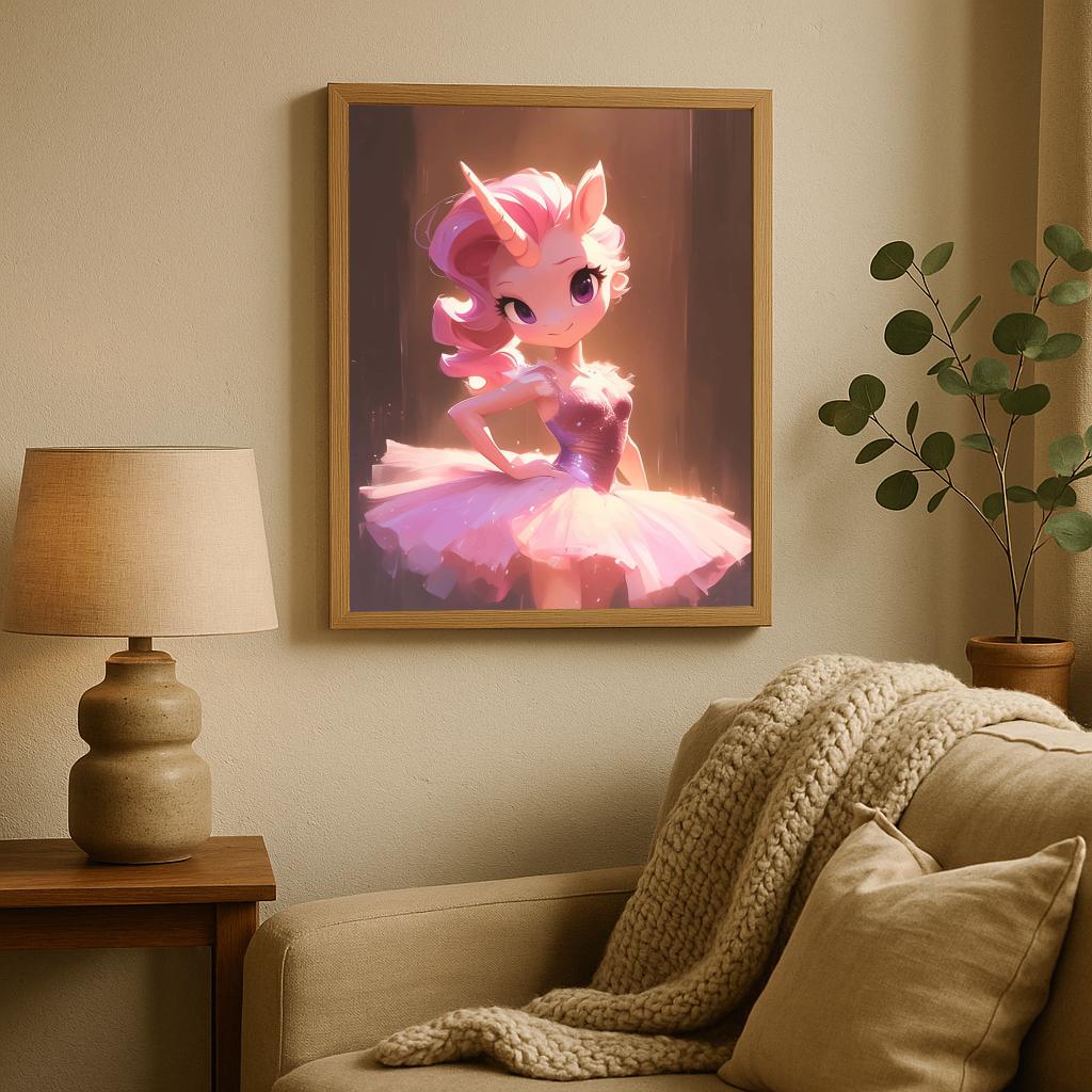 Ballerina Unicorn Art poster sfeerbeeld 1