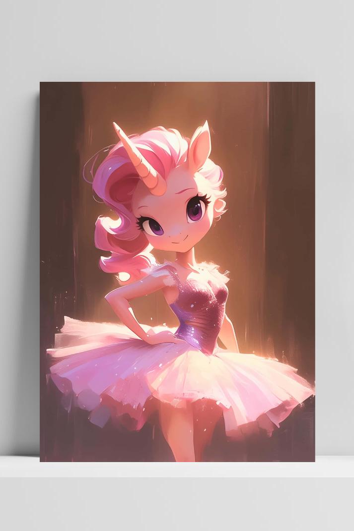Ballerina Unicorn Art op 3mm aluminium dibond