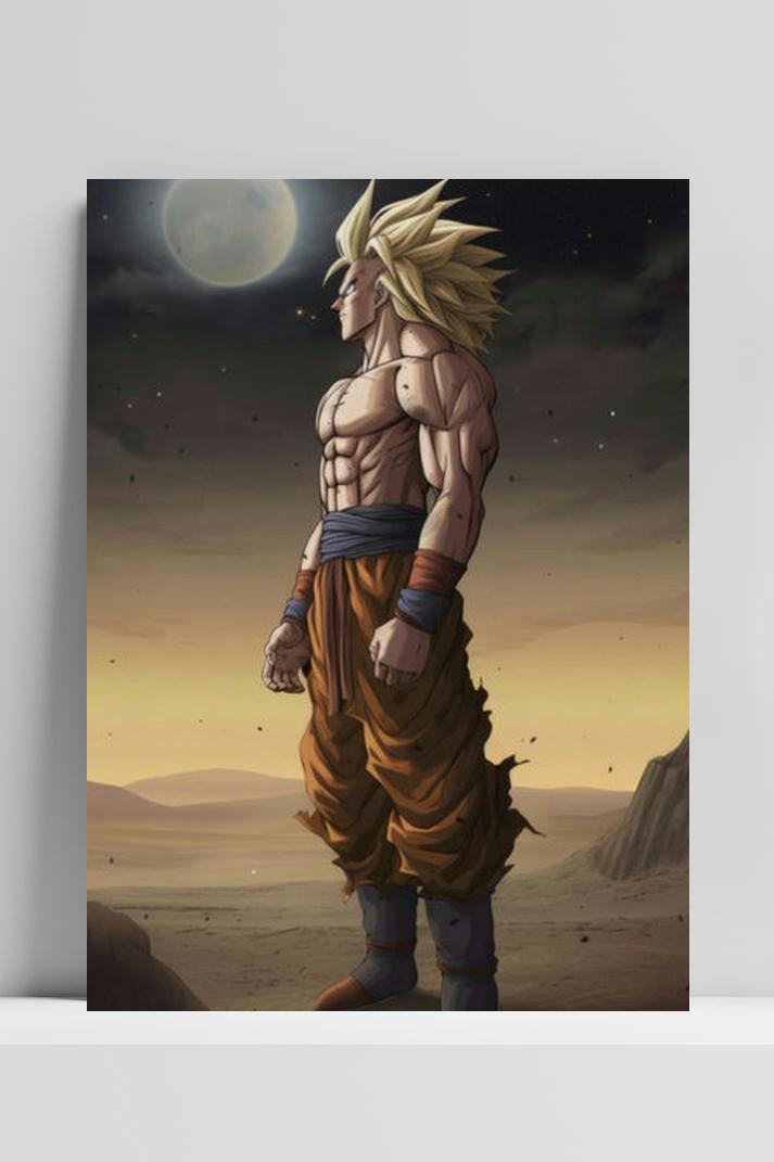 Goku Super Saiyan op 3mm aluminium dibond