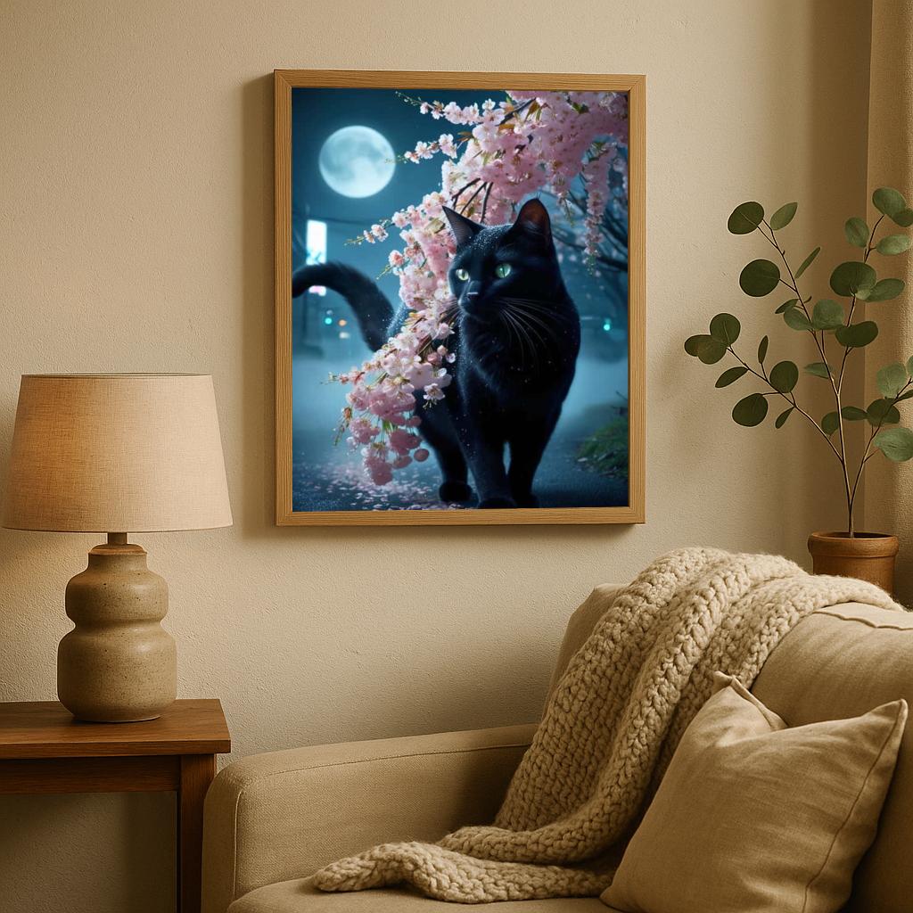 Cat Cherry Blossom poster sfeerbeeld 1