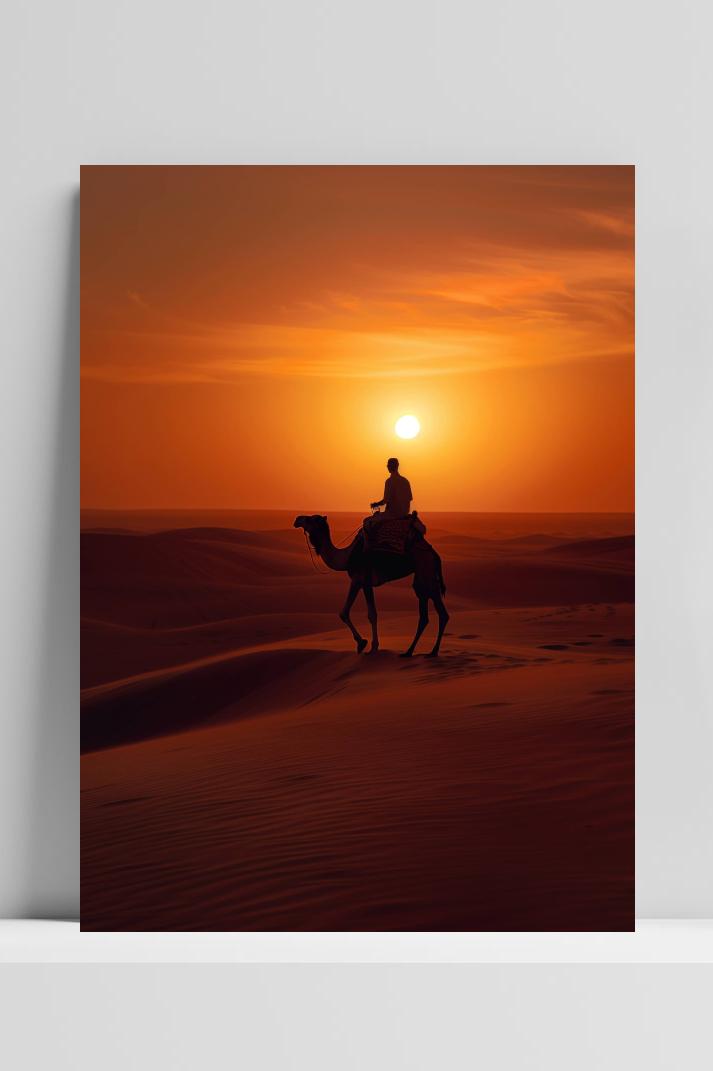 Woestijnkameel op 3mm aluminium dibond