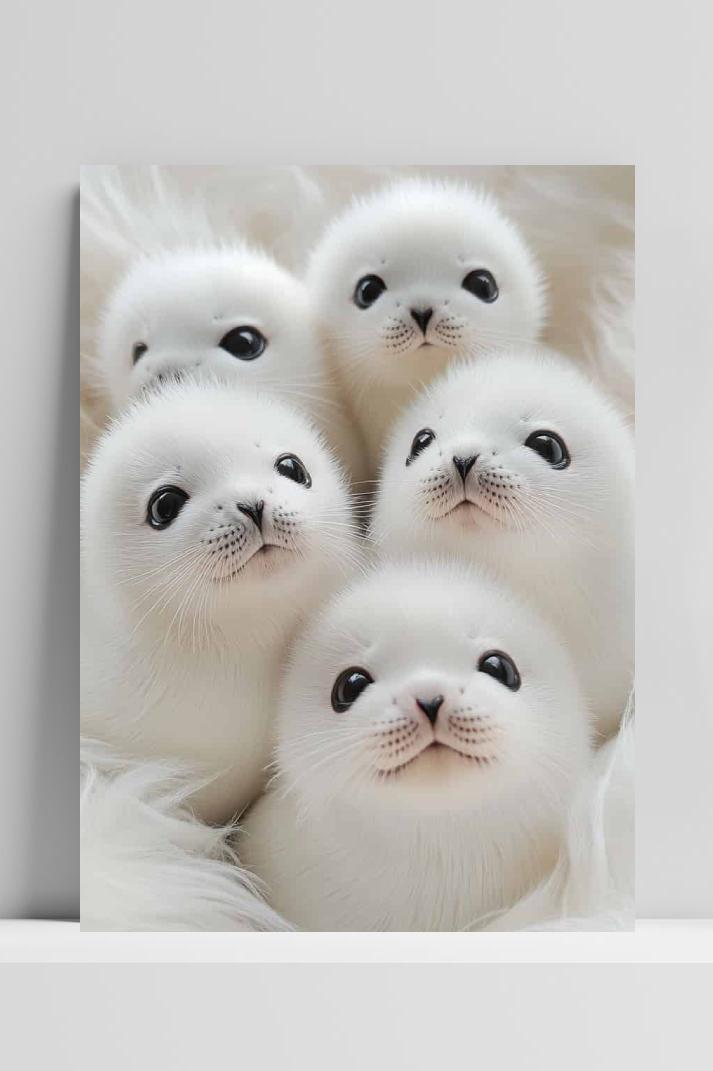 Baby Zeehonden op 3mm aluminium dibond