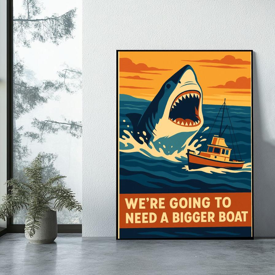 Shark Need Bigger Boat Text poster sfeerbeeld 1