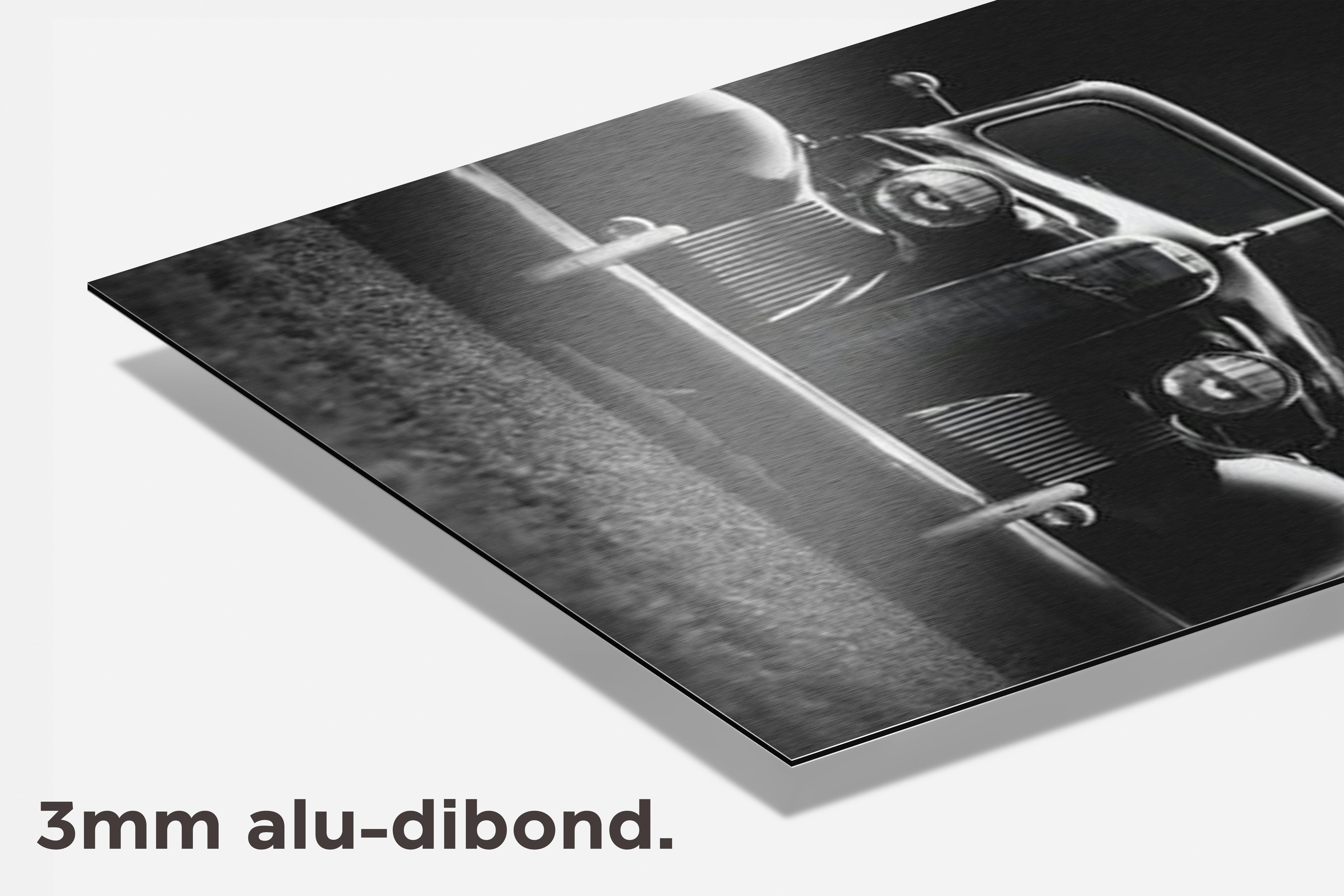 Oldtimer Zwart dibond detail