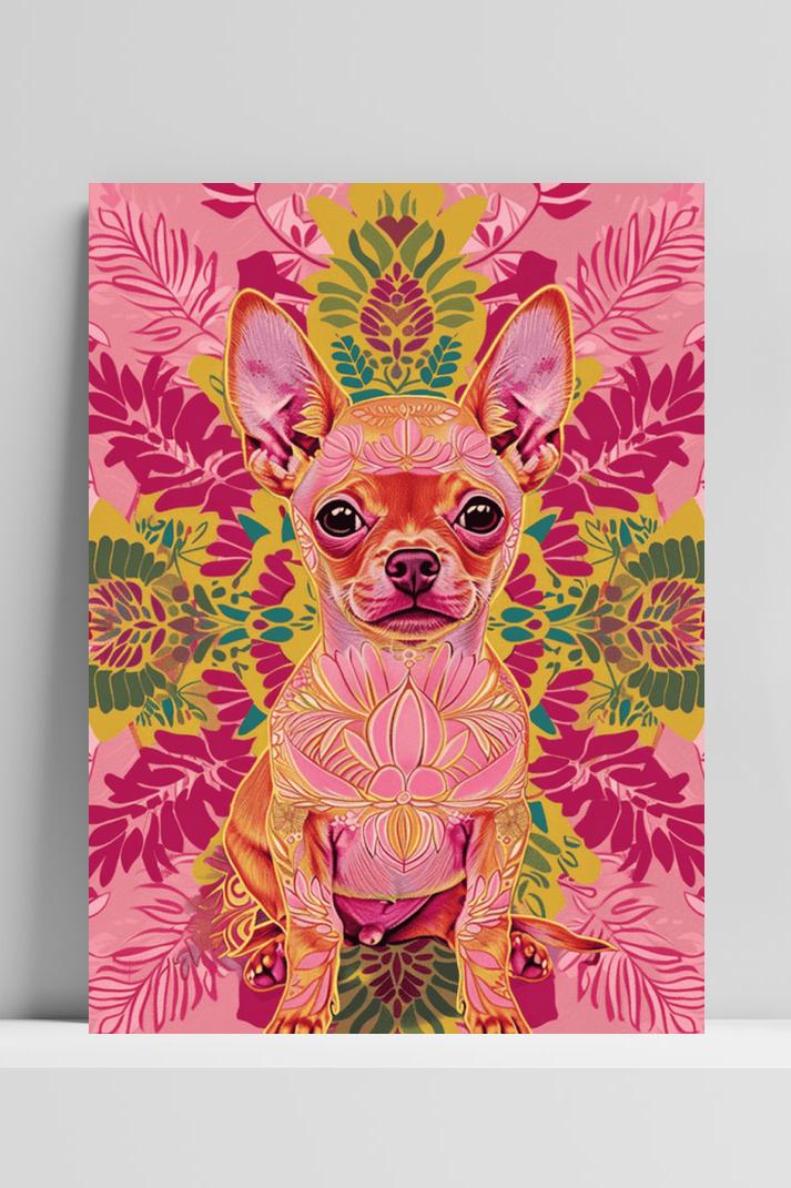 Chihuahua op 3mm aluminium dibond