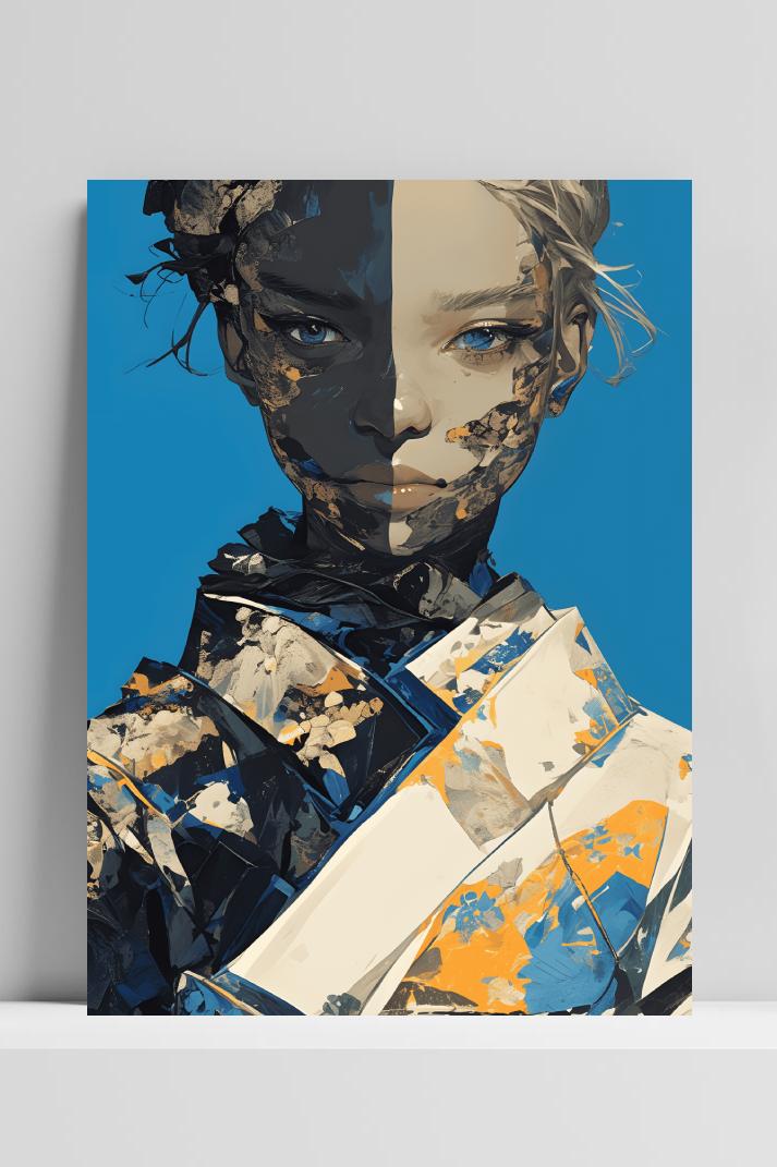 Geisha op 3mm aluminium dibond