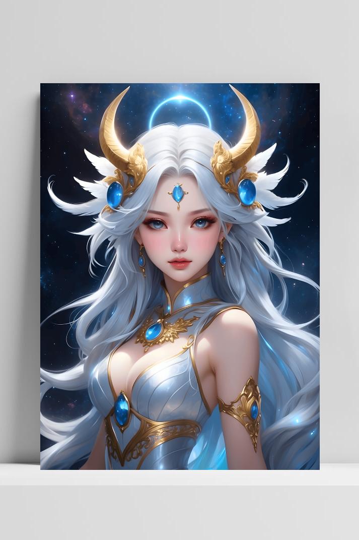Anime Prinses Fantasy op 3mm aluminium dibond