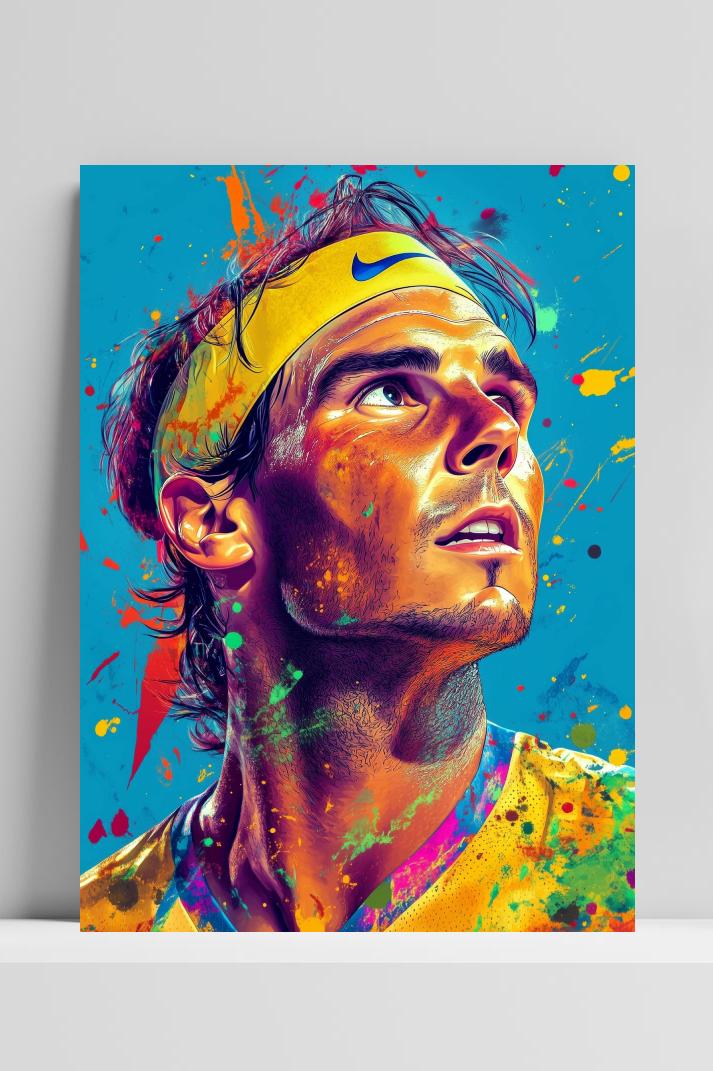 Rafael Nadal op 3mm aluminium dibond