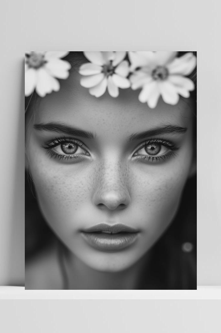 Vrouw Portret op 3mm aluminium dibond