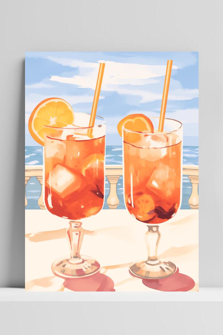 Aperol Spritz Balkon op 3mm aluminium dibond