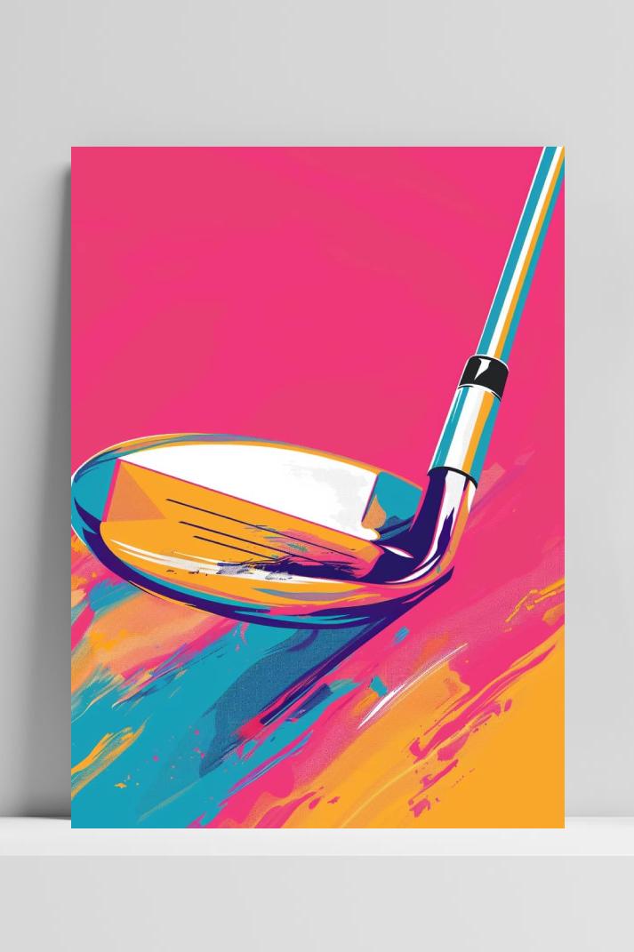 Golfclub Roze op 3mm aluminium dibond