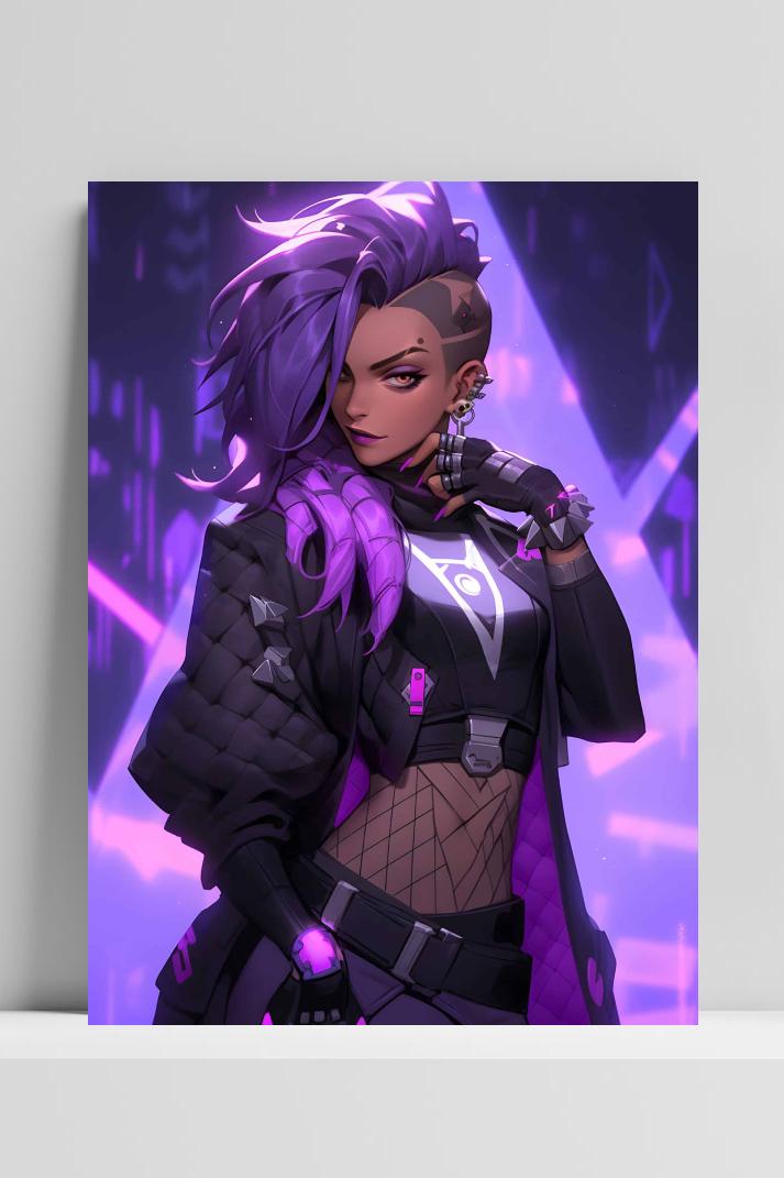Overwatch Sombra op 3mm aluminium dibond