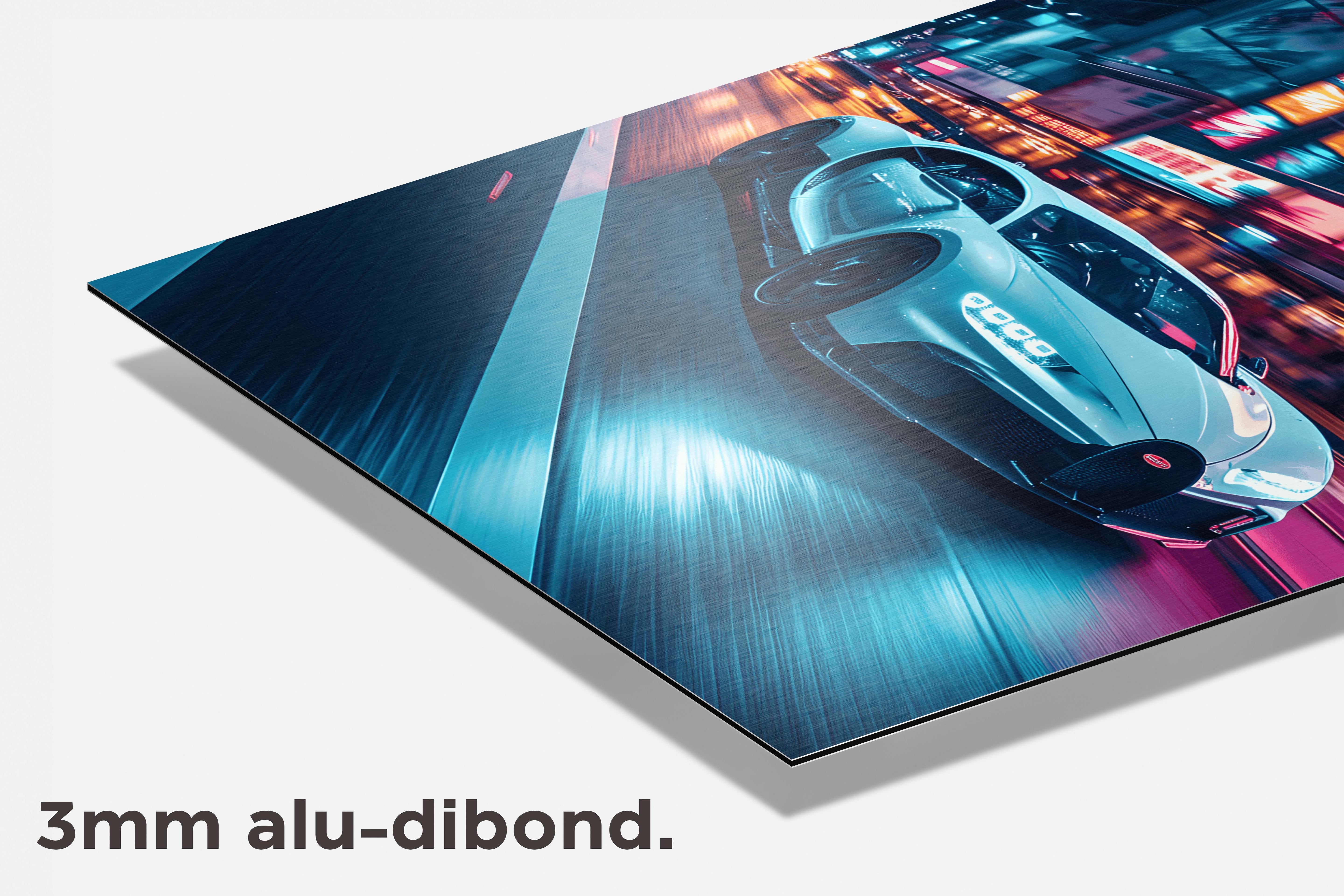 Bugatti Neon Wit dibond detail