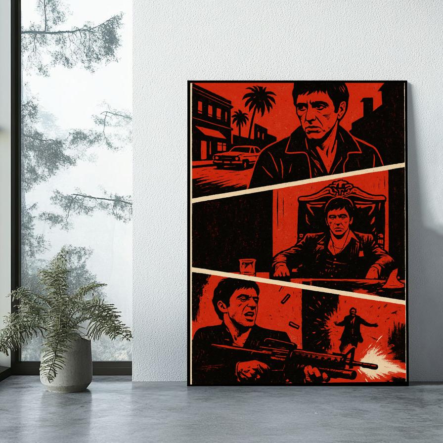 Al Pacino Scarface Tony Montana Collage poster sfeerbeeld 1