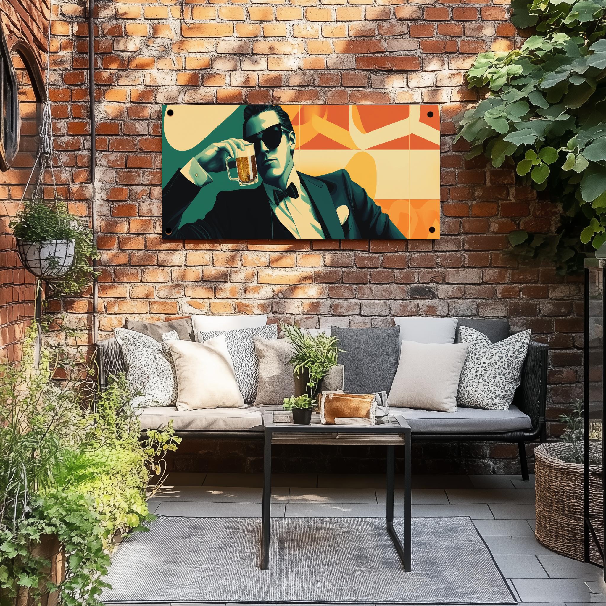 Tuinposter Man Bier sfeerbeeld 2