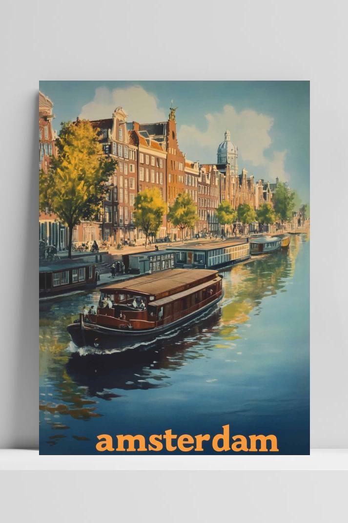 Amsterdam Boot op 3mm aluminium dibond