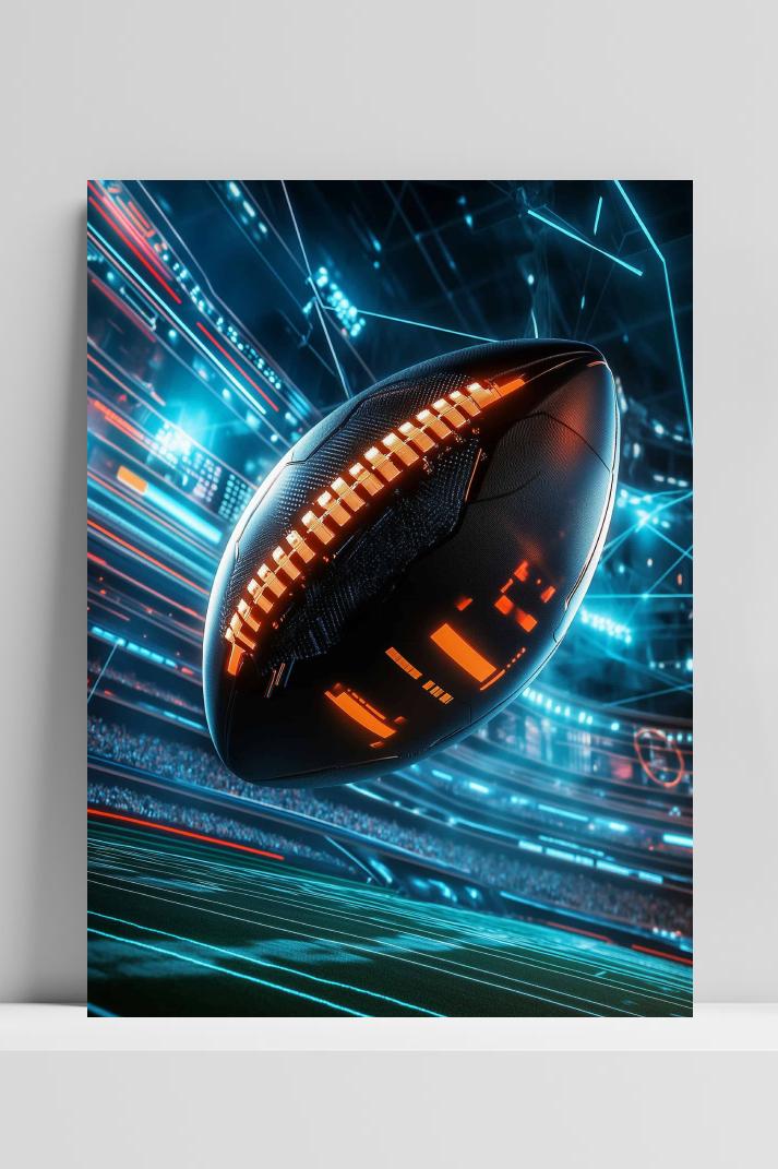 Futuristisch Voetbal op 3mm aluminium dibond