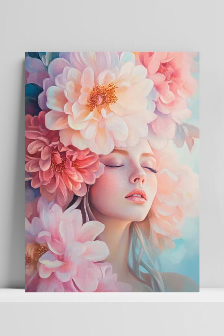 Portrait Flowers op 3mm aluminium dibond