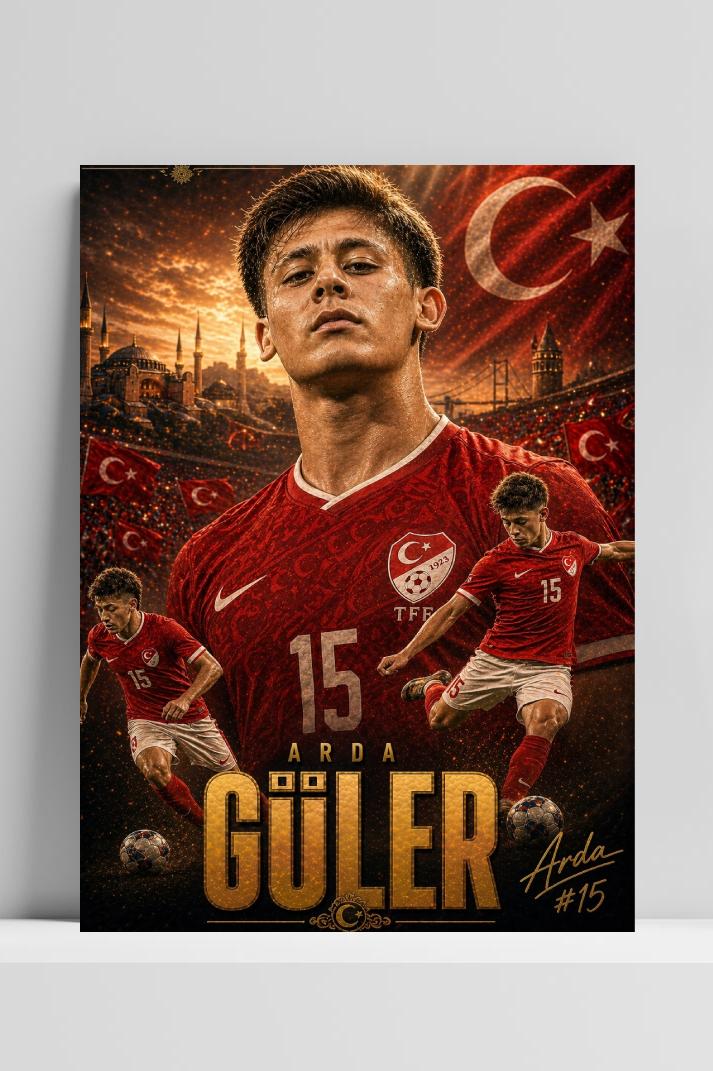 Arda Güler op 3mm aluminium dibond