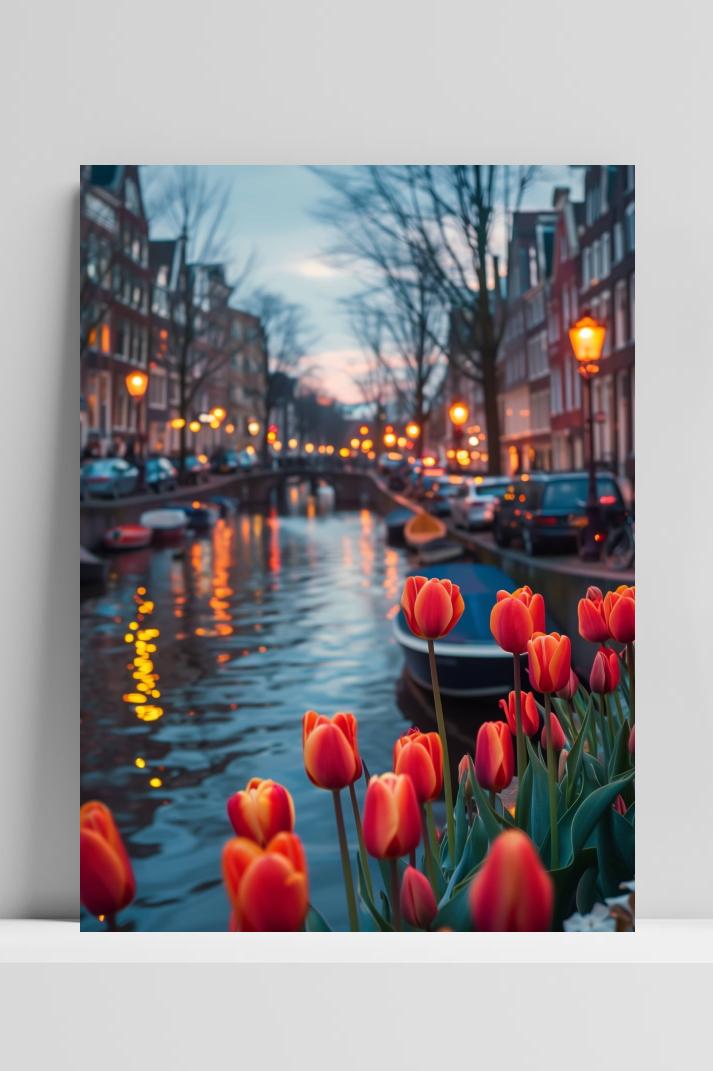 Tulpen Amsterdam op 3mm aluminium dibond