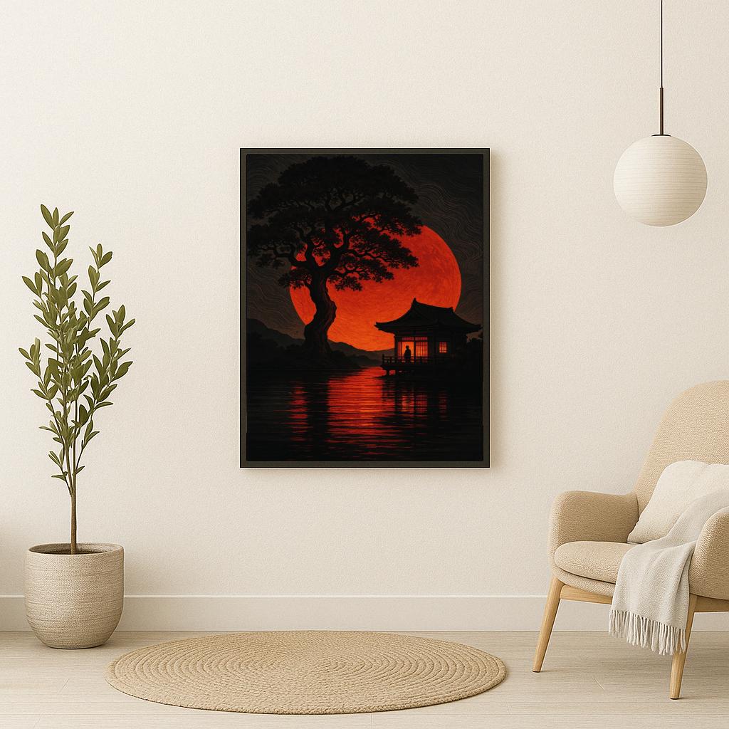 Red Moon Vintage Art poster sfeerbeeld 2