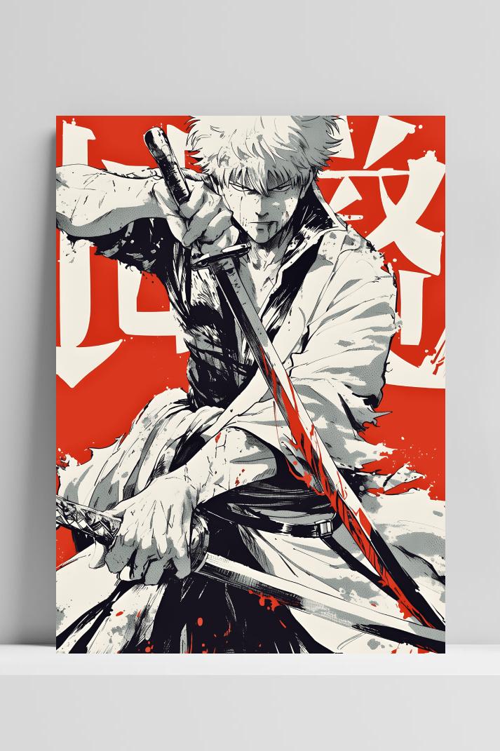 Gintoki Gintama op 3mm aluminium dibond