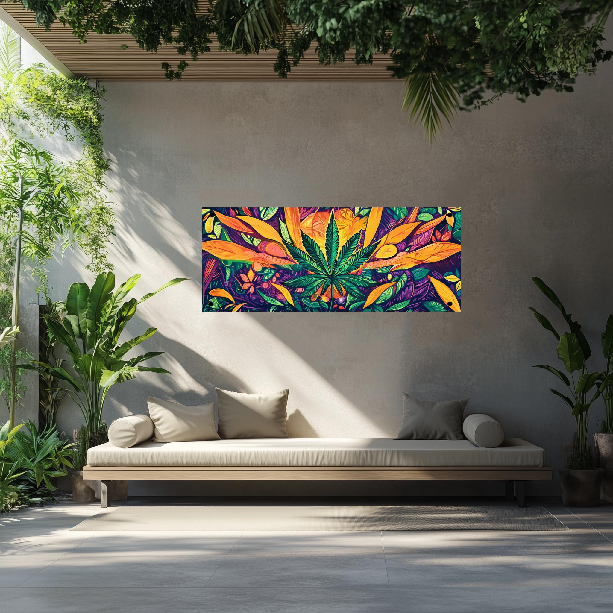 Tuinposter Cannabis Abstract sfeerbeeld 2