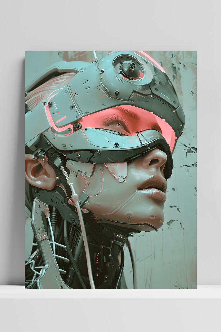 Biomech Vrouw op 3mm aluminium dibond