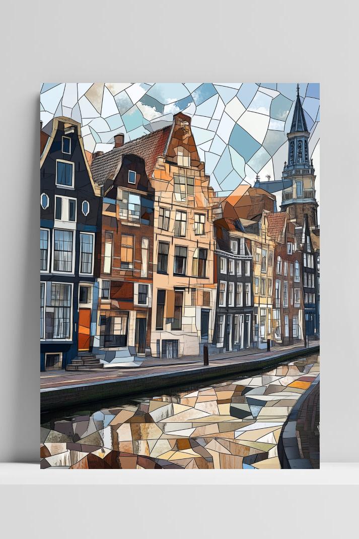 Amsterdam Mosaic op 3mm aluminium dibond