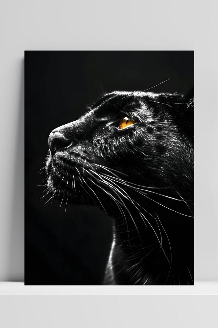 Panter Close-Up op 3mm aluminium dibond