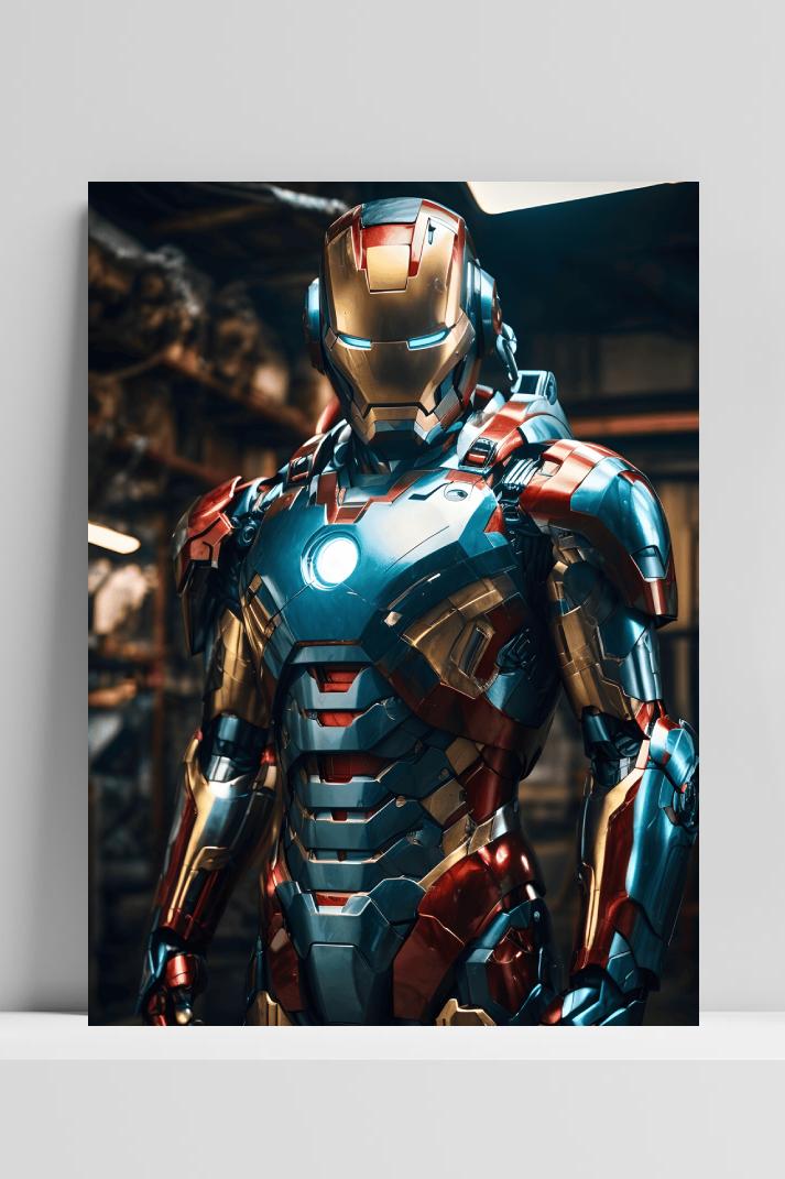 Iron Man Ijzer op 3mm aluminium dibond