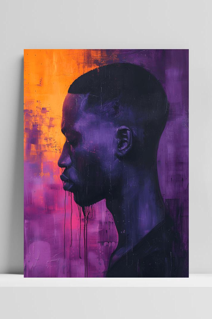 Violet Man op 3mm aluminium dibond