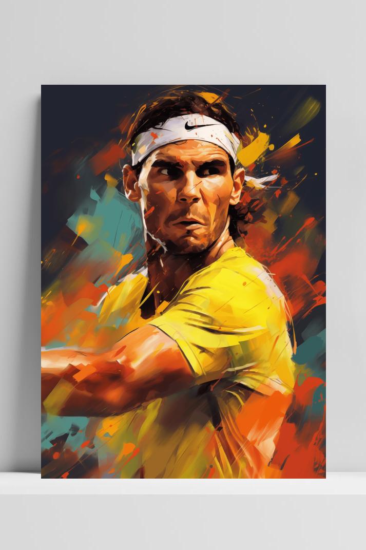 Rafael Nadal Focus op 3mm aluminium dibond