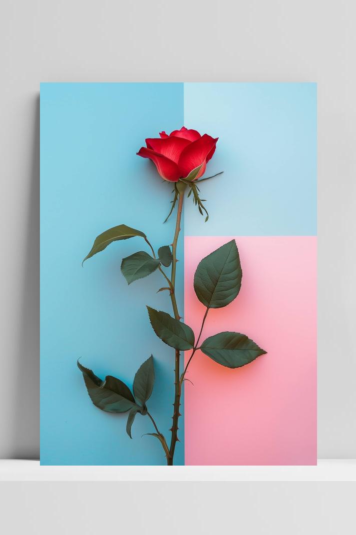 Rode Roos op 3mm aluminium dibond