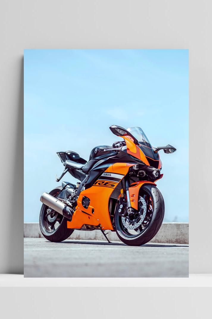 Yamaha Motorfiets op 3mm aluminium dibond