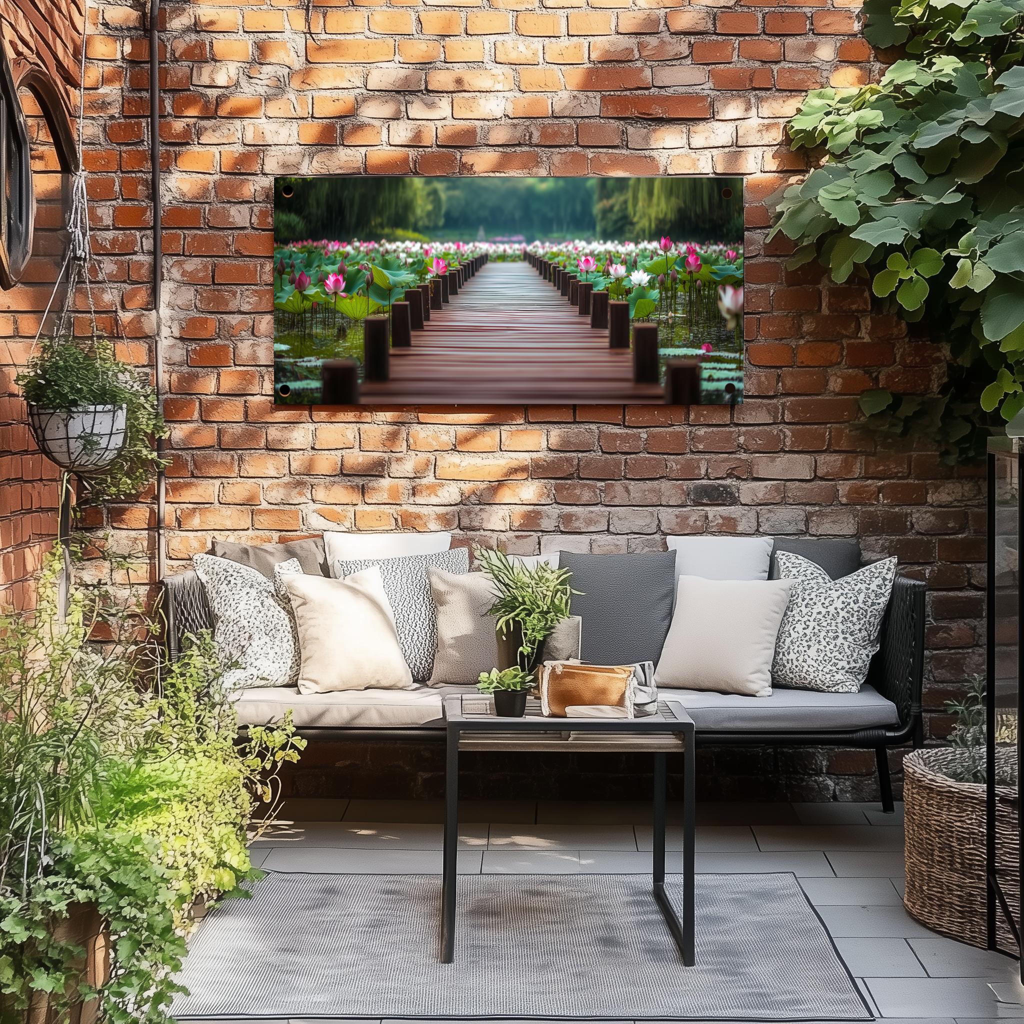 Tuinposter Lotus sfeerbeeld 3