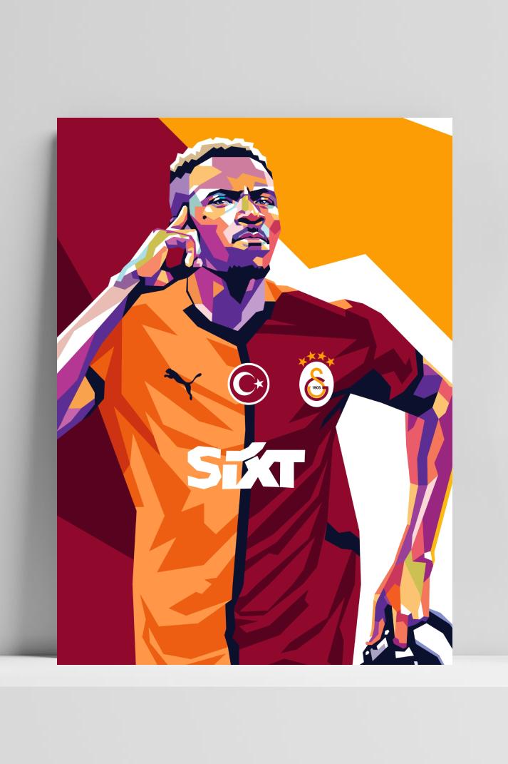 Victor Osimhen op 3mm aluminium dibond