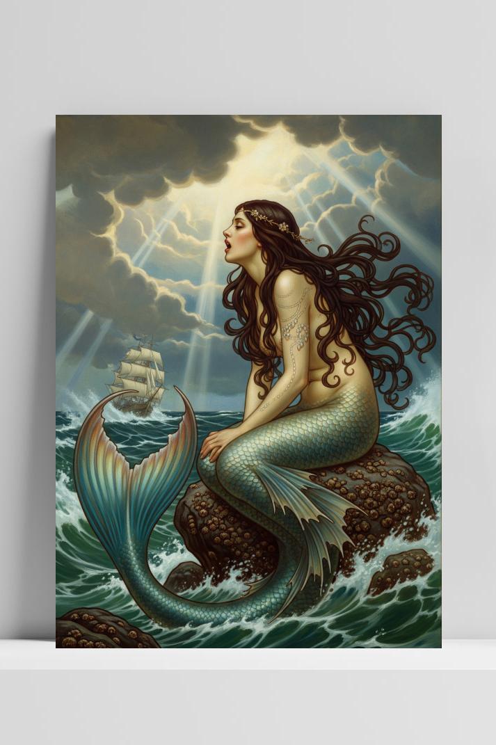 Mermaid op 3mm aluminium dibond