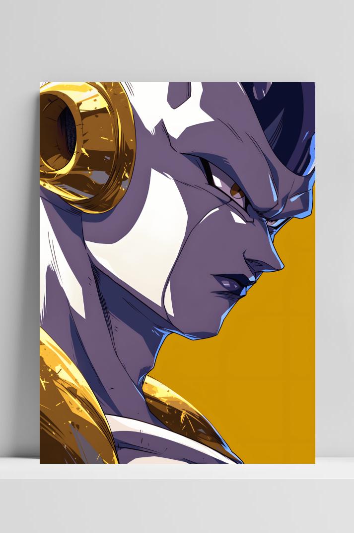 Frieza Geel Dragonball op 3mm aluminium dibond