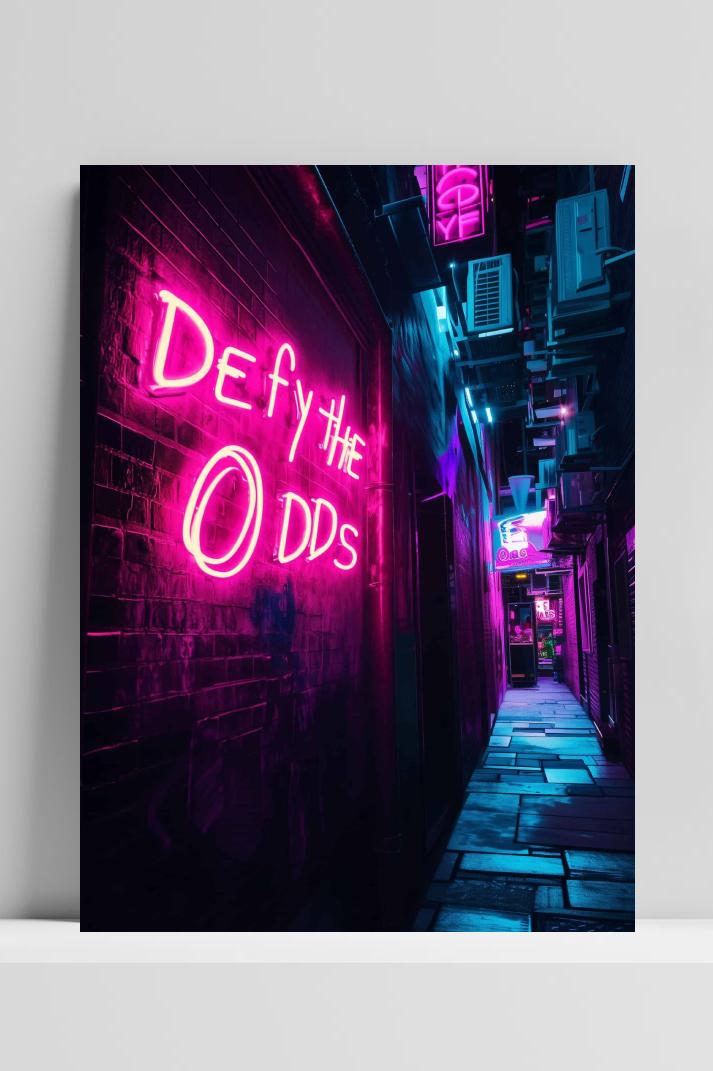 Defy The Odds op 3mm aluminium dibond