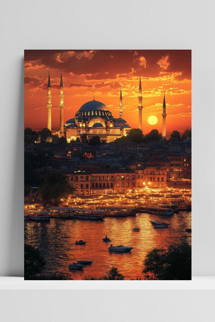Istanbul Moskee op 3mm aluminium dibond