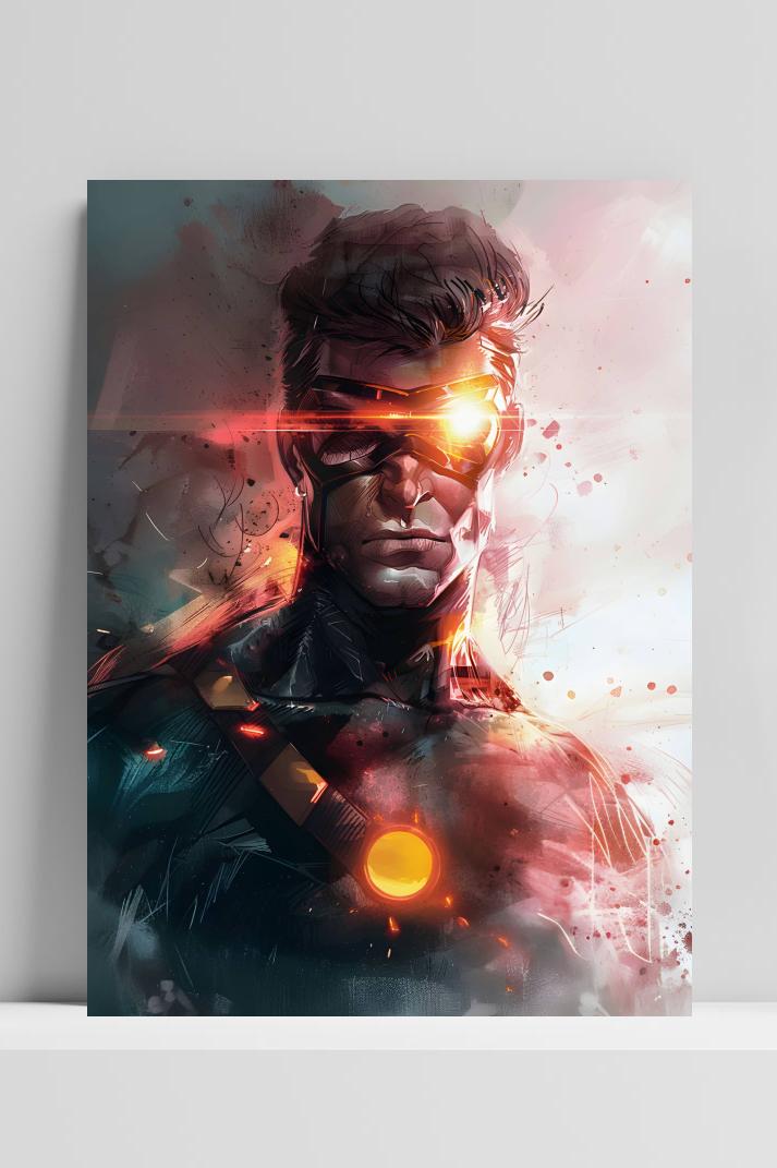 X-Men Cyclops op 3mm aluminium dibond