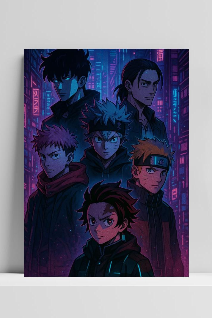 Anime Heroes op 3mm aluminium dibond